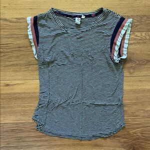 Dolan Striped Ruffle Sleeve Top